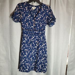 Monteau Women's Blue Floral Print Dress | Size S